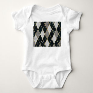 Marble Geometric: Gold Lines Luxury Baby Bodysuit