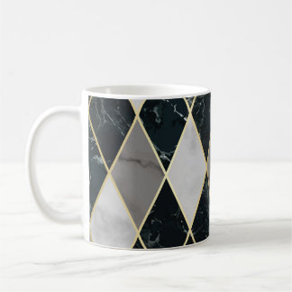 Marble Geometric: Gold Lines Luxury Coffee Mug