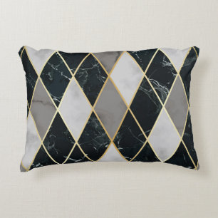 Marble Geometric: Gold Lines Luxury Decorative Cushion