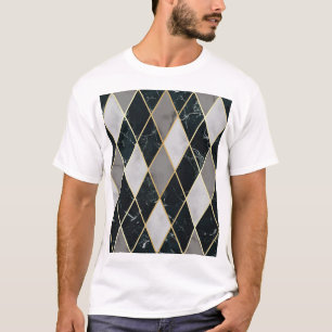 Marble Geometric: Gold Lines Luxury T-Shirt