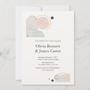 Marble Geometric Modern Wedding Invitation