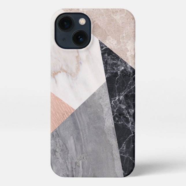 Marble Geometry Print iPhone Case (Back)