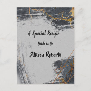 Marble Glitter Geometric Bridal Shower Postcard