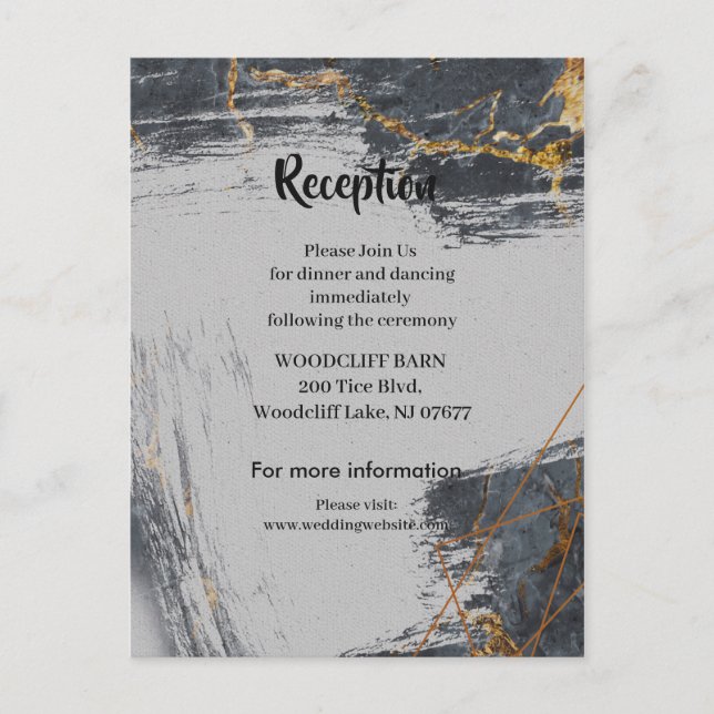 Marble Glitter Geometric reception card (Front)