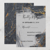 Marble Glitter Geometric RSVP