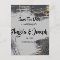 Marble Glitter Geometric Save the Date