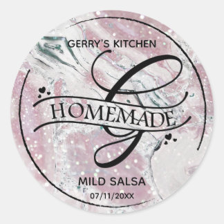 Marble Glitter Monogram G Homemade Product Labels
