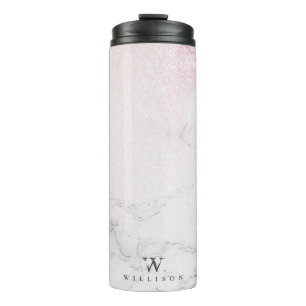 Marble Glitter Personalised design Thermal Tumbler