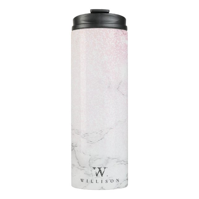 Marble Glitter Personalised design Thermal Tumbler (Front)