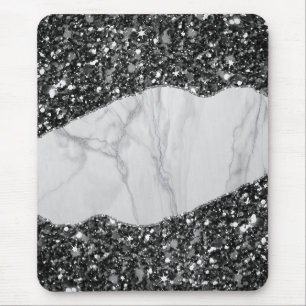 Marble Glitter Spiral Notebook Mouse Pad