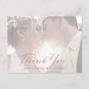 Marble Glitter Thank You Rose Gold ID644 Announcement Postcard
