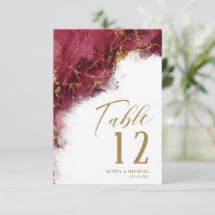 Marble Glitter Wedding Burgundy Gold ID644 Invitation