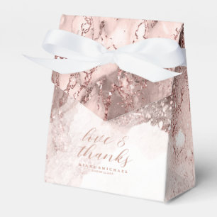 Marble Glitter Wedding Rose Gold ID644 Favour Box