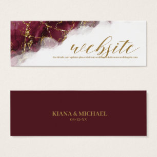 Marble Glitter Wedding Website Burgundy Gold ID644