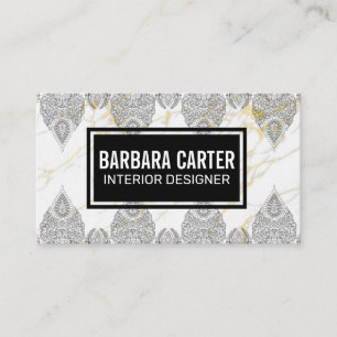 Marble Gold Background   Ornate Pattern Business Card