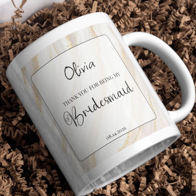 Marble & Gold Bridesmaid Candle Label Sticker (Creator Uploaded)