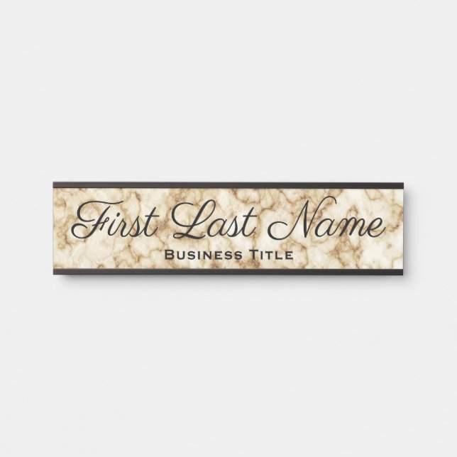 Marble Gold Colour Office Door Sign Elegant Simple (Front)
