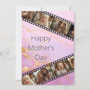Marble & Gold Film Strip Photo Mother's Day Card