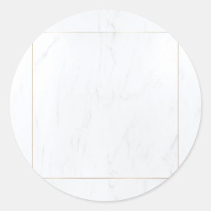 Marble Gold Frame Modern Elegant Blank Template Classic Round Sticker