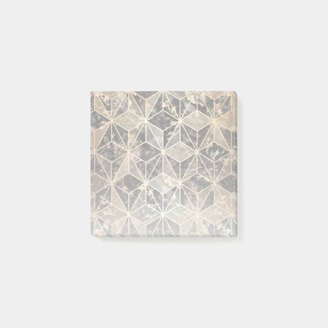 Marble & Gold Geometric Pattern Post-it Notes (Front)