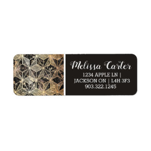 Marble & Gold Geometric Pattern Return Address Label