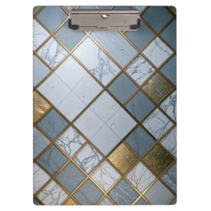 Marble Gold Grid Luxury Geometry Clipboard