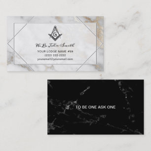 Marble Gold Masonic Business Cards   Freemason