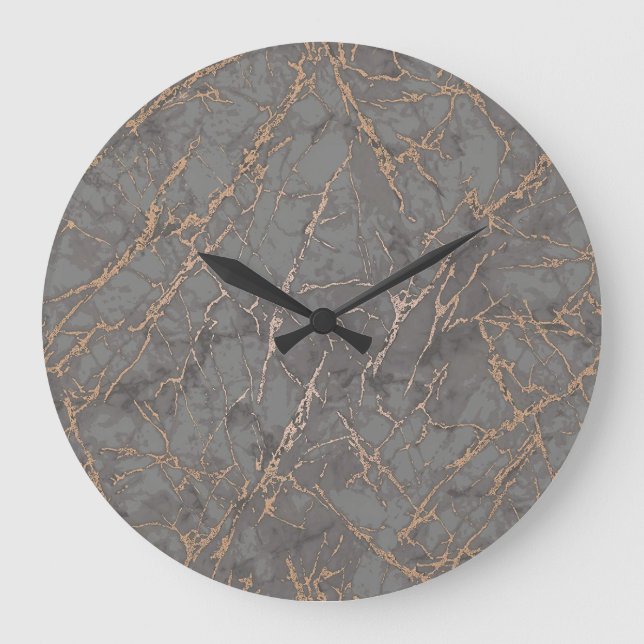 Marble & Gold Modern Wall Clock (Front)