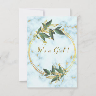 Marble Gold QR Code Baby Girl Shower Invitation