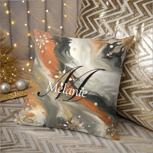 Marble Gold Snowflakes Cushion