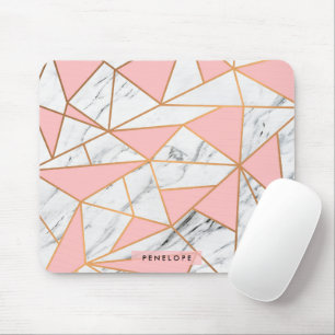 Marble Golden Mosaic Mouse Pad