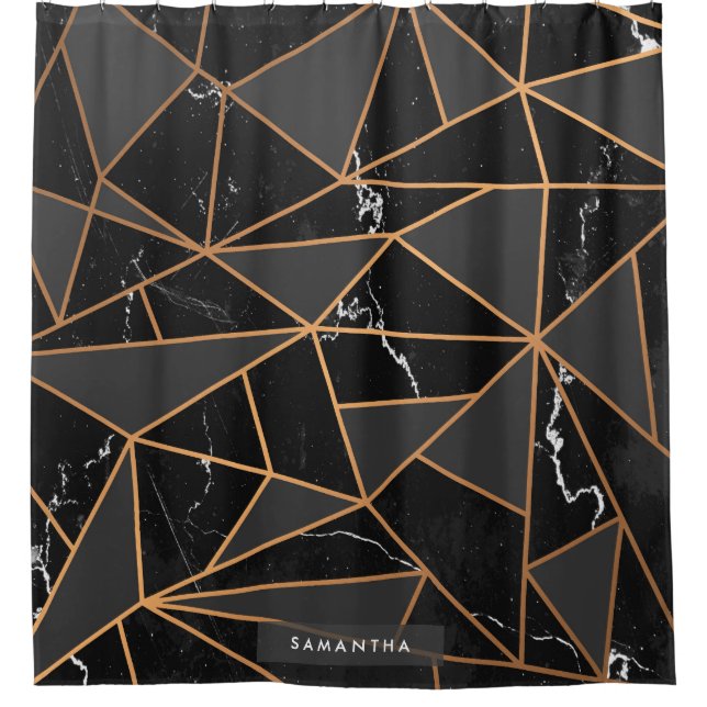 Marble Golden Mosaic Shower Curtain (Front)