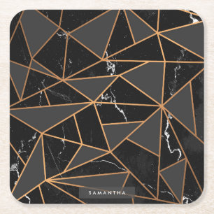 Marble Golden Mosaic Square Paper Coaster