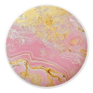 Marble Golden Pink Pattern Ceramic Knob