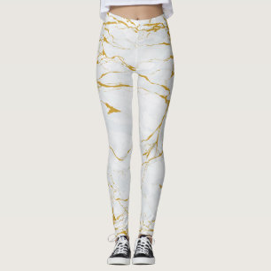 Marble Golden Texture Seamless Pattern Leggings