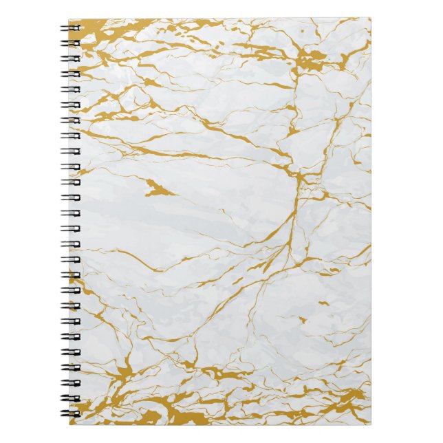 Marble Golden Texture Seamless Pattern Notebook (Front)