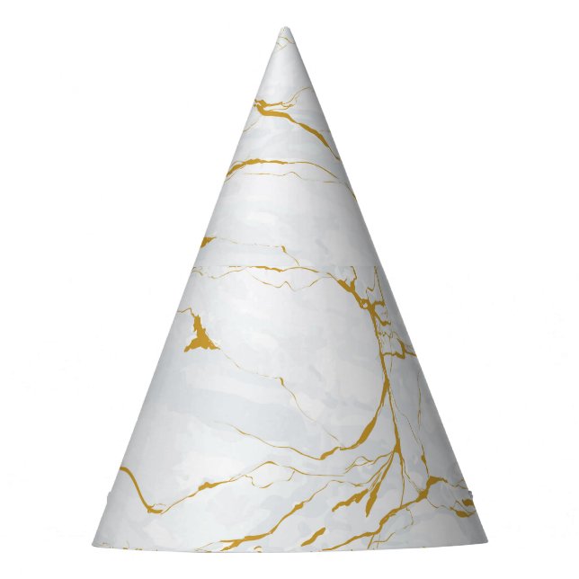 Marble Golden Texture Seamless Pattern Party Hat (Front)