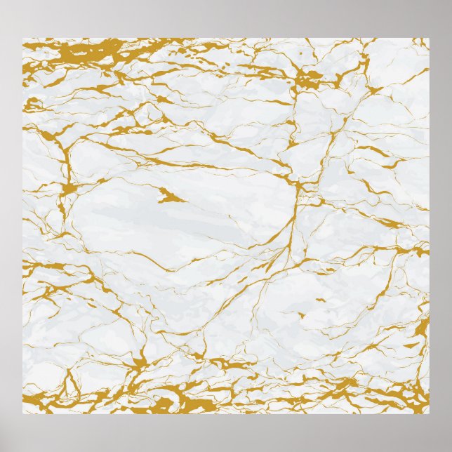 Marble Golden Texture Seamless Pattern Poster (Front)