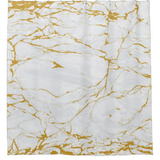 Marble Golden Texture Seamless Pattern Shower Curtain