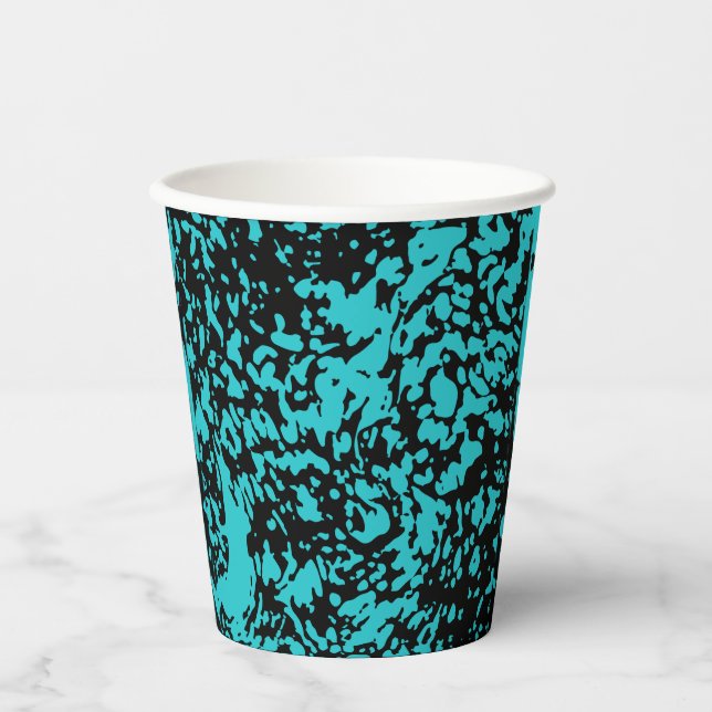 Marble Granite Texture Blue  Paper Cups (Front)