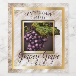 Marble grapes red wine personalised wine label