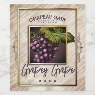 Marble grapes red wine personalised wine label