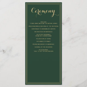 Marble Green and Gold Wedding programs