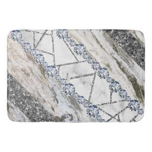 Marble Grey Gold White Bath Mat