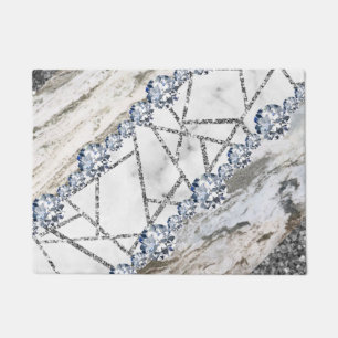 Marble Grey Gold White Doormat