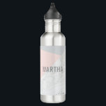 Marble, grey, rose gold pink modern 710 ml water bottle<br><div class="desc">Marble,  grey,  rose gold pink modern personalised water bottle. Pink colour can be changed. Part of a collection.</div>