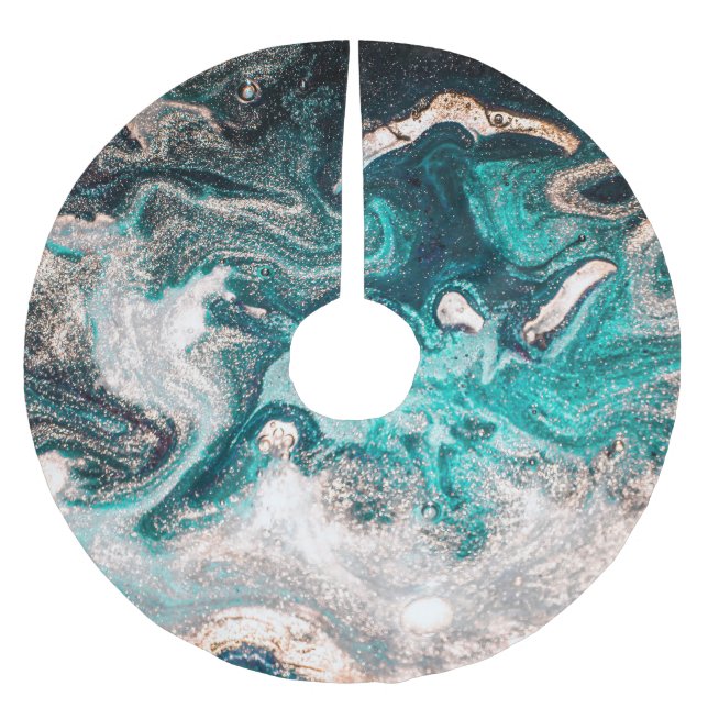 Marble Handmade: Traditional Luxury Texture. Brushed Polyester Tree Skirt (Front)