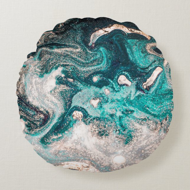 Marble Handmade: Traditional Luxury Texture. Round Cushion (Front)