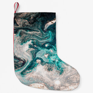 Marble Handmade: Traditional Luxury Texture. Small Christmas Stocking
