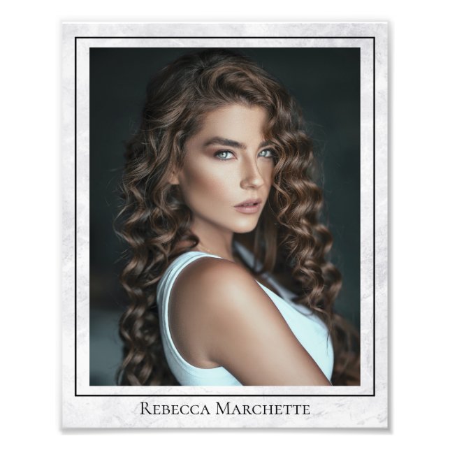 Marble Headshot Photo Template 8x10 Border Prints (Front)